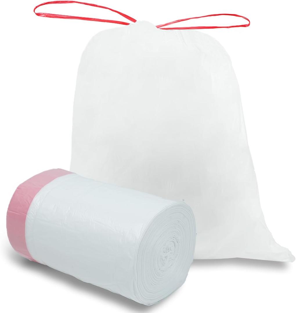 Basics Tall Kitchen Drawstring Trash Bags, Clean Fresh Scent, 13 Gallon, 80 Count (Previously Solimo)
