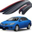 Goodyear Shatterproof Side Window Deflectors for Toyota Corolla 2009-2013 Sedan, Tape-on Rain Guards, Window Visors for Cars, Vent Deflector, Vent Visor, Car Accessories, 4 pcs - GY003120LP