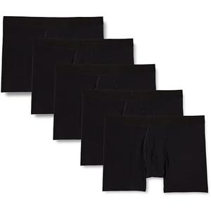 Amazon Essentials Men's Cotton Jersey Boxer Briefs, Pack of 5 Medium