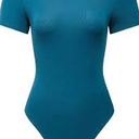 AUROLA Everyday Crew Neck Bodysuits Shirts, Going Out Short Sleeve Casual Basic Stretchy Fashion One Piece