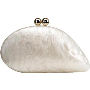 UMREN Seashell Chain Shoulder Bag for Women Acrylic Evening Clutch Bag Glitter Marble Purse Handbag for Wedding Party Prom