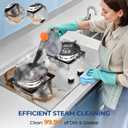 Steam Cleaner, Pressurized Handheld 13pcs Multi-Purpose Natural Deep Cleaning Steamer, Portable Steamer for Cleaning Home, Grout, Kitchen, Car, Window, Upholstery, Bathroom and Clothes, Gray