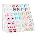 Himilucky 7 Tier Acrylic Display Stand Organiser with Fences, Perfume Stand Organiser, Clear Display Shelf for Home, Office, Retail for Funko Figures Toys Cupcake Food, Cologne, Cosmetics, Storage