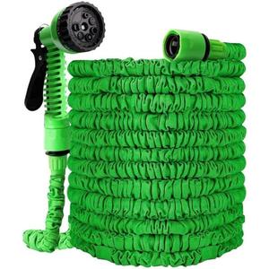 50 Ft Garden Hose with Spray Nozzle Green
