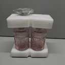 2 Packs 17 Oz Pink Hand Soap Dispenser- Refillable Glass Soap Dispenser with Stainless Steel Pump for Kitchen and Bathroom - Elegant Floral Design for Bathroom Accessories