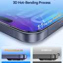 for iPhone 17 Pro Shatterproof Screen Protector, Reusable Installation Tool, 3D Curved Tempered Glass, HD Clear Full Coverage, Military Drop Protection, 9H Hardness, Bubble-Free, Ultra-Smooth, Case Friendly 2-Pack