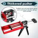 2 Pack Dual Caulking Gun 12" Dual Cartridge Epoxy Gun 400 mL /13.5 fl oz (1: 1 and 2:1) Stainless Steel Manual Caulking Gun for Bond Adhesive Cartridge Applicator