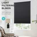 Joydeco No Tools No Drill Cordless Cellular Shades, Light Filtering Honeycomb Blinds for Indoor Windows, Thermal Insulating & Noise Reducing (Black, 46" W x 64" H)