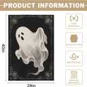 Halloween House Flag 28x40 Inch Spooky Ghost Black Garden Flags for Outside Scary Halloween Holiday Theme Decor Seasonal Outdoor Farmhouse Porch Yard Decoration