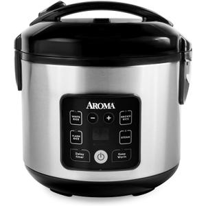 AROMA CoreCoat Digital Rice Cooker & Steamer for Brown Rice with Nonstick Ceramic Coating (8 Cups Cooked, 4 Cups Uncooked)