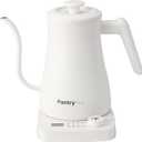 PantryPro Gooseneck Electric Kettle with Temperature Control, 34oz/1.0L Rapid Boil, Stainless Steel Interior, Auto Shut-Off, 1500W, Boil-Dry Protection, LED Indicator - White