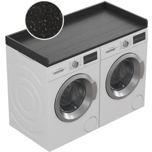 No-Installation HDPE Washer Dryer Countertop Washer and Dryer Topper Covers for The Top Laundry Countertop Laundry Room Organization No Water Leakage,Black