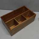 DRASTAR Paper Plate Dispenser, Acacia Utensil Caddy Organizer, Large Silverware Holder for Party, Paper Plate Organizer, Kitchen Utensil Caddy for Party Picnic Camping