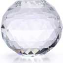OwnMy 80MM Clear Crystal Suncatcher Ball Sparkle Crystal Suncatcher Prism Rainbow Makers Sphere, Faceted Glass Globe Sphere Paperweight Window Sun Catcher Gazing Ball for Garden Decor