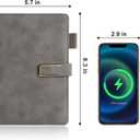 Hardcover Lined Notebook Journal for Women & Men,256 Pages 5.7 x 8.3 inches,A5 Ruled Notebooks Magnetic Closure Leather Journal,Daily for Work,Meeting,Travel,Writing,School and Note Taking (Gray)