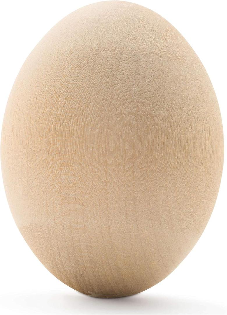 Easter Eggs to Paint, 12 Smooth Wooden Egg for Crafts, Quality Wood Eggs for Crafts & Easter Decor 2-1/2 in, by Woodpeckers