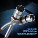 Kxable XLR Microphone Cable 200 FT, XLR Male to Female Balanced Mic Cable, 3-Pin Shielded Speaker Cord, Zinc Alloy Connectors, 22AWG Pure Copper, Metal Spring SR, Recording Studio, Podcast, Brown