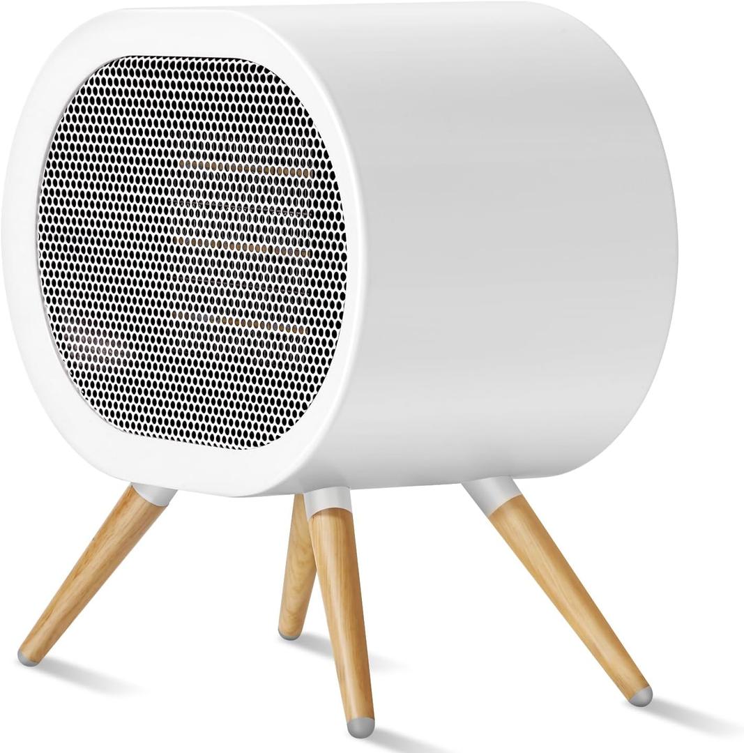 Space Heater, 1000W Small Space Heaters for Indoor Use, 3 Mode PTC Fast Heating Energy Efficient Ceramic Heater, Portable Mini Heater Overheating Tip-Over Protection for Office Desk Home Bathroom (White)