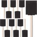 Bates- Foam Paint Brushes, 2 Inch, 16 Pack, Wooden Handle, Sponge Brushes for Painting, Staining, Varnishes, Gluing and DIY Craft Projects on Wood, Metal & More (Black)