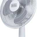 BLACK+DECKER Desk Fan for Home and Office, 12 Fan with 3 Speed Settings, Oscillating Portable Fan for Office Desk, Table Top and Kitchen Table with Adjustable Tilt, White