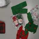 6 Pieces Christmas Elf Doll Accessories Set Includes 2 Christmas Elf Twins Dolls, 2 Christmas Clothing for Big Elf Doll, 1 Elf Doll Bathrobe and 1 Red Plaid Sleeping Bag for Xmas Presents Decoration