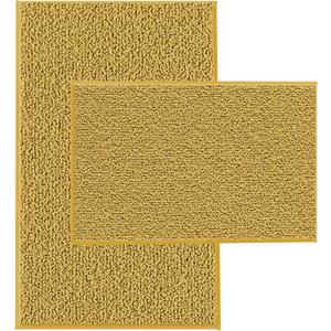 Gold Bathroom Mats Set - 2 Piece Chenille Non Slip Plush Bath Rugs with U-Shaped Toilet Rug, Size: 32"L x 20"W + 24"L x 16"W