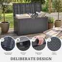 YITAHOME 95 Gallon Outdoor Storage Deck Box, Waterproof Resin Deck Box w/Handles, Lockable Outdside Deck Box for Patio Furniture, Garden Tools, Lockable & UV Resistant(Dark Gray)