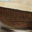 Eccliy 6 Pack Poly Wicker Bread Baskets 19 Inch Imitation Rattan Serving Trays for Bread Snacks Fruit Vegetables Tabletop Display Basket for Kitchen Restaurant Home Hotel