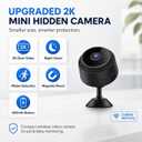 ELEFOCUS 2K Hidden Camera, Mini Spy Camera Wireless for Home Security, Small Indoor Nanny Cam with Night Vision & Motion Detection, Secret WiFi Camera for Pet/Baby, Camaras Espias Ocultas