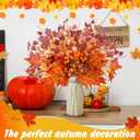 12 Pcs Pcs 20 Inch Fall Decorations Artificial Fall Flower Decor Maple Leaf Pumpkin Autumn Floral Picks Berry Stems Fake Flower Centerpieces for Table Thanksgiving Home Decor (Pumpkin)