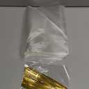 Wowfit 50 CT 8x12 Inch Clear Flat Cellophane Treat Bags with 6” Gold Twist Ties, Cello Packaging for Mugs, Dessert, Muffins, Party Favors and Gift Wrapping
