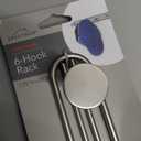 Spectrum Sweep Decorative Metal Coat Rack 6 Hook Wall Mounted Hook Rail for Hanging Coats Hats Bags and More, Easy Install Heavy Duty Steel Organizer for Entryway Bathroom Bedroom Decor, Satin Nickel