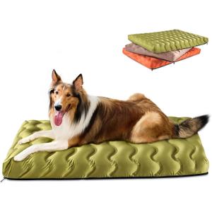 Washable Dog Bed, Cooling Dog Crate Bed Mat with Memory Foam, Water-Resistant Outdoor Dog Bed for Large Medium Small Dogs 30"L x 20"W x 3"Th