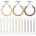 Hotop 15 Pieces Elastic Hook Hair Tie Styling Ponytail Holder Hooks Cord for Long Curly Hair(Apricot, Yellow-brown, Coffee)