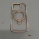 CASEKOO Patented 360 Spin Magnetic Stand for iPhone 16 Pro Case [Military Drop Protection] [Non-Slip Edge] [Compatible with MagSafe] Matte Shockproof Slim for 16 Pro Case 6.3'', Rose Gold