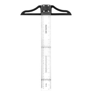 Pacific Arc 36 Inch T Square, Traditional Acrylic Graduated in Inch and Metric, Detachable Head