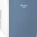 Cooluli 15L Mini Fridge for Bedroom - Car, Office Desk & College Dorm Room - 12v Portable Cooler & Warmer for Food, Drinks, Skincare, Beauty & Makeup - AC/DC Small Refrigerator with Glass Front, Blue,15 Liter