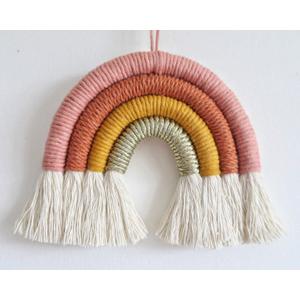 Rainbow Wall Hanging, Macrame Woven Rainbow Wall Decor, Baby Room Decor, Nursery Gift (Sunrise, 7x7x0.78in)