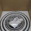 LED 5-Ring Chandelier for High Ceiling Foyer Chandelier with Remote Control Dimmable Circle Round Light Fixture Modern Wood & Black Ring Chandeliers for High Ceiling Living Room Entry, 100W