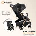 Babideal Lightweight Travel Stroller for Airplane – Compact Baby Stroller with 50L Bottom Storage, One-Hand Auto-Fold, 175° Recline, Extendable Canopy, Cup Holder, Newborn to Toddler Up to 50 lbs