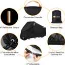 300D Heavy Duty Motorcycle Cover - All Season Waterproof Outdoor Protection with Lock-Holes, Night Reflective & Storage Bag Fits up to 96.5" Cruiser, Touring, Sportbike, Dirt Bike, Scooter