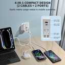 Retractable iPhone Charger Fast Charging,4 in 1 Retractable Wall Charger 45W Travel Essentials Multiport Plug Foldable Block Lightning &USB C Cables for iPhone 17Pro Max/16/15/14/13/12/11,iPad,AirPods