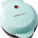 Elite Gourmet EWM013M# Electric Nonstick Mini Waffle Maker with 5-inch cooking surface, Belgian Waffles, Compact Design, Hash Browns, Keto, Snacks, Sandwich, Eggs, Easy to Clean, Blue