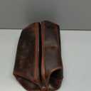 HLC Leather Toiletry Bag for Men Best Gift Premium Genuine Dopp Kit Shaving Kit Organizer Travel Kit Pouch Bag 10 inch Size (Brown)