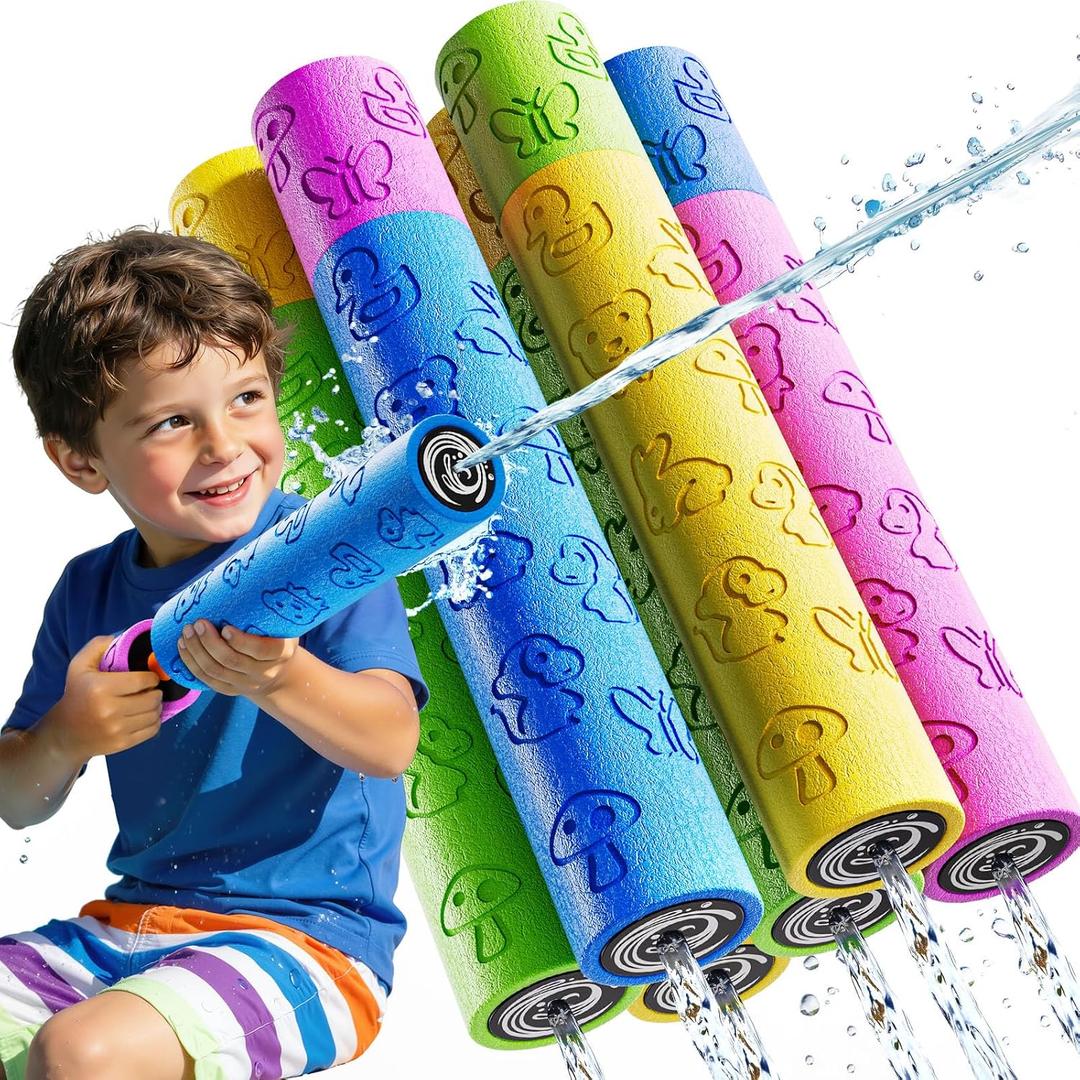 6 Pack Water Guns for Kids Adults, Pool Toy for Boys Girls Ages 4-8 8-12, Ideas Gift Toys for Summer Outdoor Swimming Pool Backyard Beach Water Game, 12 inches x 5.9 inches x 4.1 inches