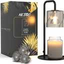 Candle Warmer Lamp with Timer Dimmer, with 2 Bulbs,Adjustable Height, for Mom,Birthday Gifts for Women,for Yankee Jars,for Room Home Decor , Black 