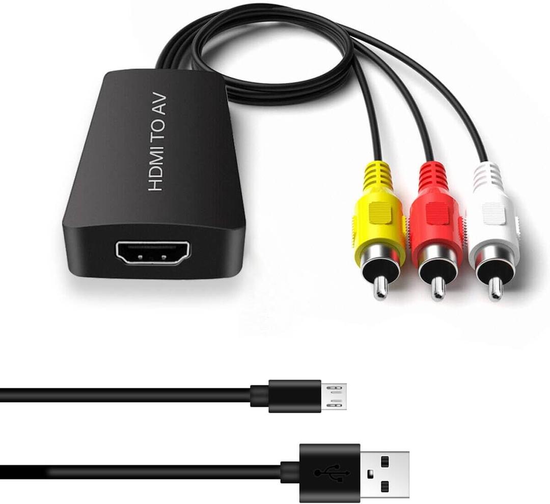 Dingsun HDMI to RCA Converter Adapter HDMI to Older TV Adapter for Apple TV, Roku, Fire Stick, DVD, Blu-ray Player ect.