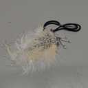 GORTIN Flapper Headband Light up 1920s Feather Headpiece Rhinestones Roaring 20s Hair Accessories for Women (Silver-White, Free size)