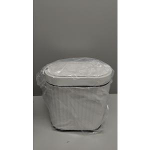 ELPHECO Bathroom Trash Can with Lid 2 Gallon Small Sensor Garbage Can, 9 Liter Slim Smart Trash Bin, Waterproof Automatic Wastebasket, Narrow Plastic Garbage Bin for Bathroom, Black and White