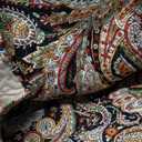 Exclusivo Mezcla Reversible Boho Quilt Set King Size, 3 Pieces Paisley Black All Season Bedspreads, Ultra Soft Floral Coverlet Bedding Set with Printed Pattern (1 Quilt, 2 Pillow Shams) (King (96"x104"), Paisley-colorful Black)